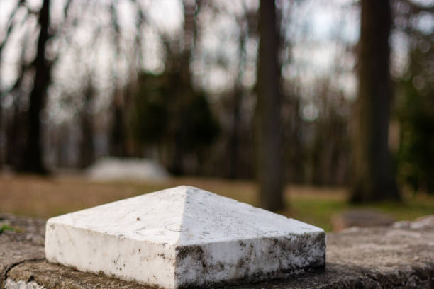 Stone in the park for background. Focus on foreground. No people, copy space
