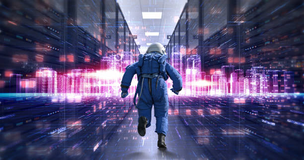 istock Into the Digital Unknown. Astronaut's Run in AI-Enhanced Server Room 2134902578