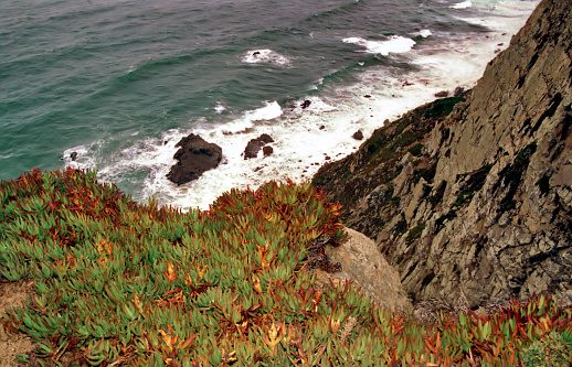 view of the rocky coast and the Atlantic ocean
