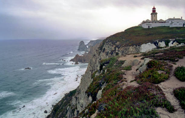 view of the lighthouse and rocky coast