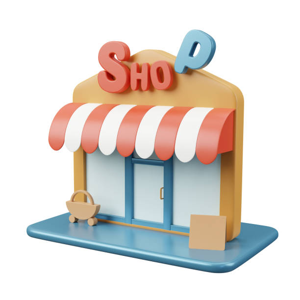istock shop or store 3d icon  isolated on white background. 2134925809