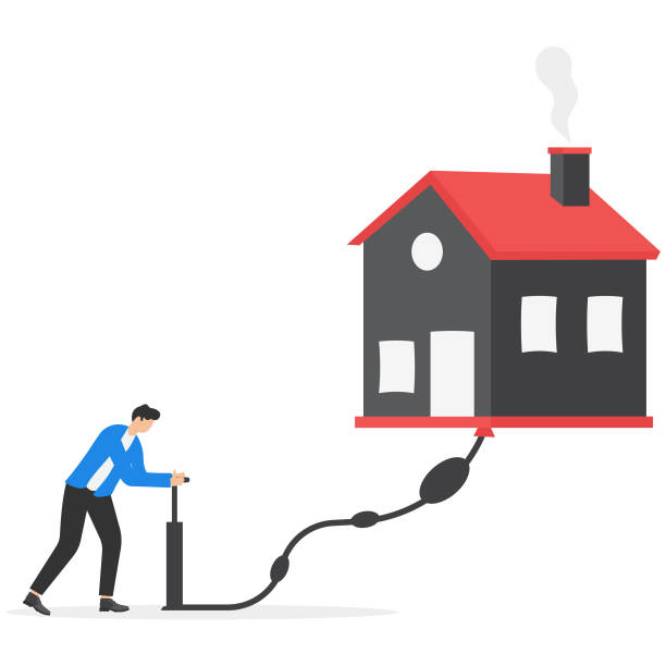 istock Housing price rising up, real estate or property growth concept, 2134960342