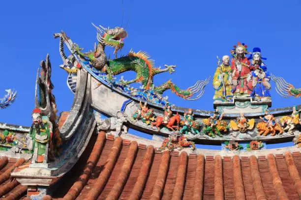 Lukang Old Town, Taiwan. Xinzu Temple decorations.