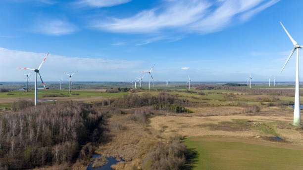 istock Wind turbines and 