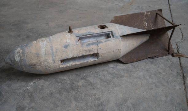 Detail of a bomb from the Second World War, this bomb was loaded under a bomber plane