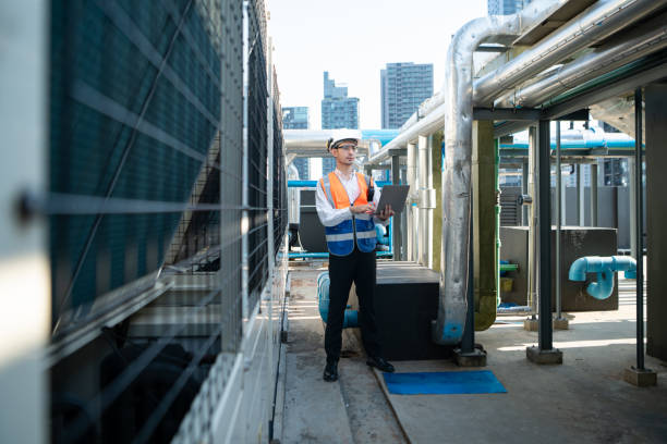 Engineers inspect the completed air conditioning and water systems to continue verifying their functionality.