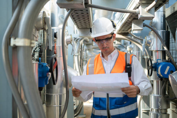 istock Engineers inspect the completed air conditioning and water systems to continue verifying their functionality. 2135006004