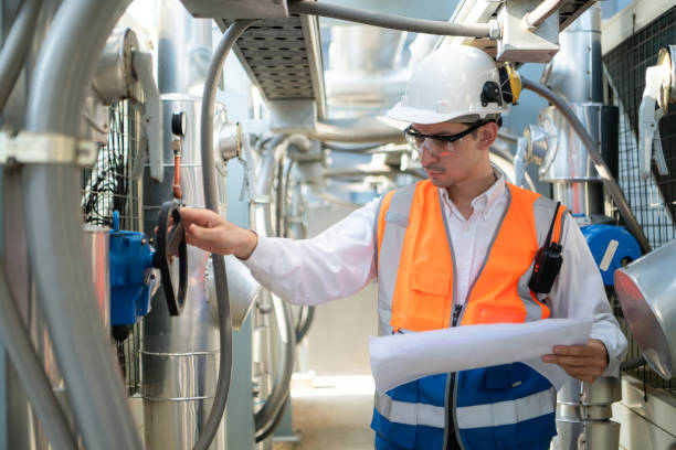Engineers inspect the completed air conditioning and water systems to continue verifying their functionality.