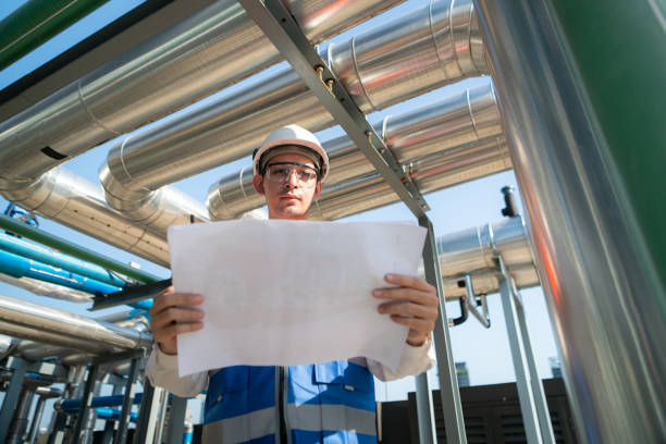 istock Engineers inspect the completed air conditioning and water systems to continue verifying their functionality. 2135009130
