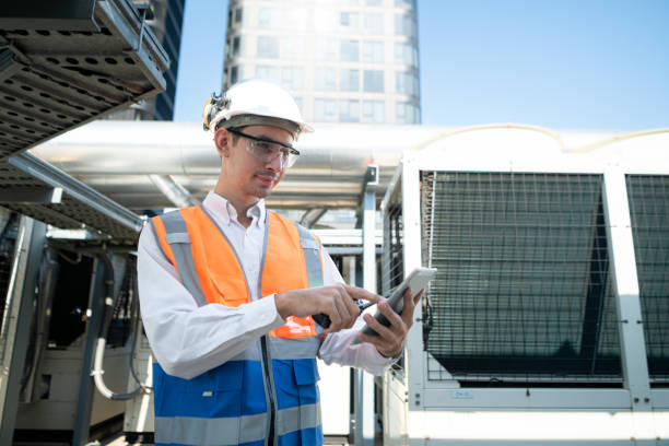Engineers inspect the completed air conditioning and water systems to continue verifying their functionality.