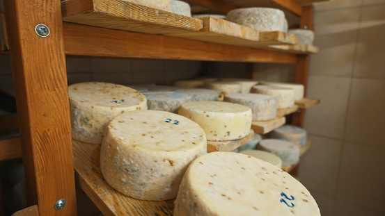 Quesería Cabrales cheese maker, en Sotres, Asturias, Spain