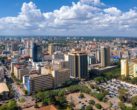 Aerial view of Nairobi downtown Kenya