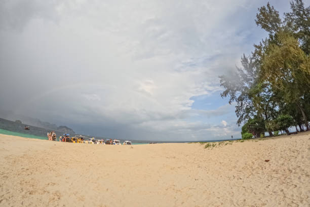 Beautiful sandy beach on the Andaman sea in Thailand.