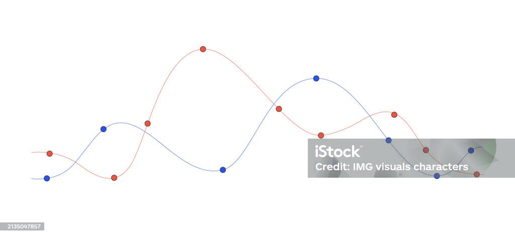 Graph Trends Waveform 2d Linear Cartoon Object Stock Illustration ...