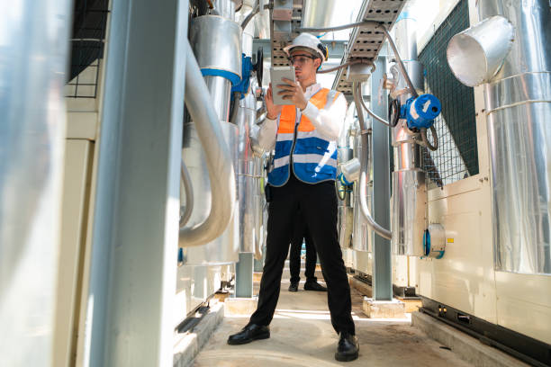 istock Engineers and technicians Inspect the completed air conditioning and water systems to continue verifying their functionality. 2135050052