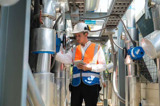 istock Engineers and technicians Inspect the completed air conditioning and water systems to continue verifying their functionality. 2135050064