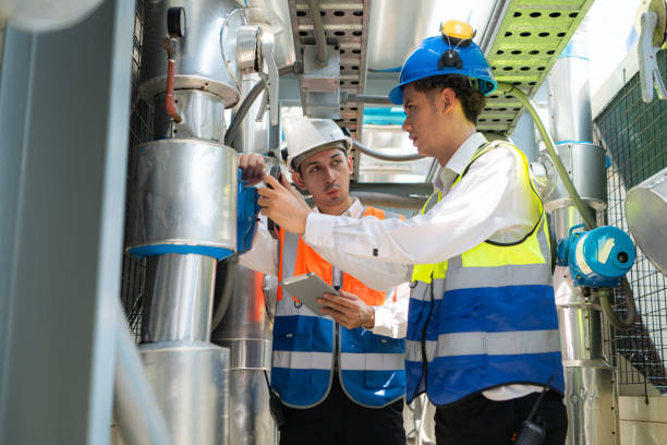 istock Engineers and technicians Inspect the completed air conditioning and water systems to continue verifying their functionality. 2135050067