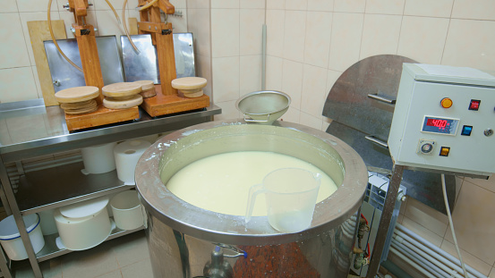 Equipment for cheese making on a dairy farm