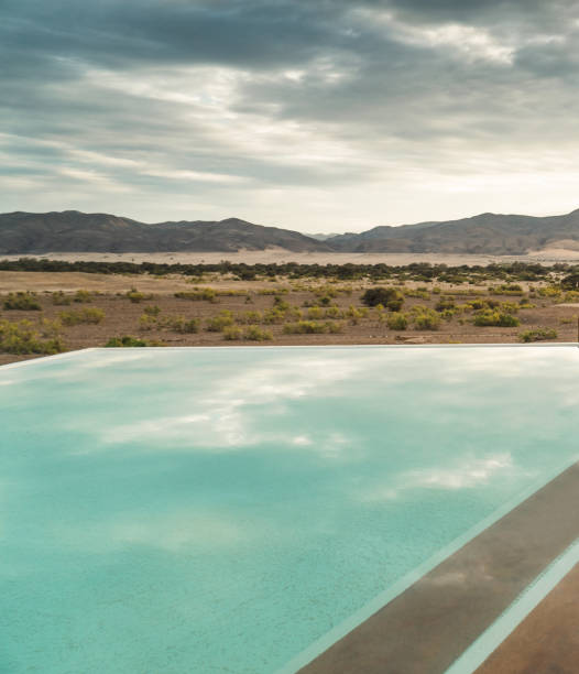 infinity pool on the namibian landscape