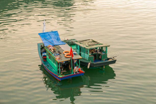 Mekong delta in Chau doc : stilt houses in the Mekong.