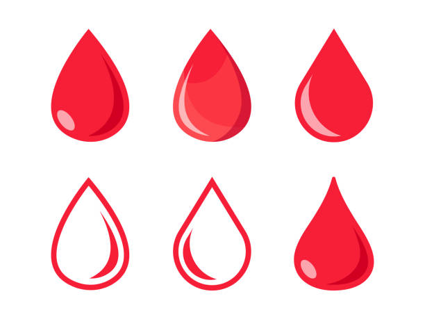 illustrazioni stock, clip art, cartoni animati e icone di tendenza di drop blood icon set vector design. - goccia