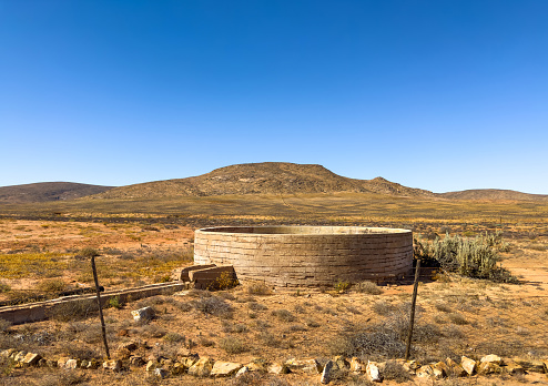 Farming water reservoir in the Namaqualand region of South Africa