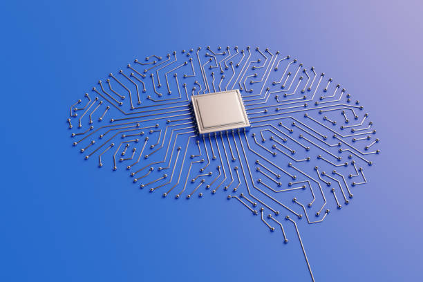 High tech advanced CPU computer processor connecting to different welding points on PCB in human brain shape. Illustration of the concept of artificial intelligence, generative AI and brain chips High tech advanced CPU computer processor connecting to different welding points on PCB in human brain shape. Illustration of the concept of artificial intelligence, generative AI and brain chips ai regulation stock pictures, royalty-free photos & images