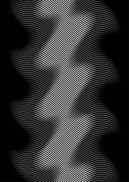 Vector illustration of Abstract Ascending Rhythmic Sound Waves