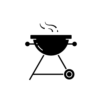 Barbecue Grill Solid Icon Design with Editable Stroke. Suitable for Infographics, Web Pages, Mobile Apps, UI, UX, and GUI design.