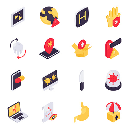 Download this medical icons set. It comes up with hospital aid services concepts in isometric vector icons. Grab this set and enjoy designing healthcare, hospital, and medical projects.