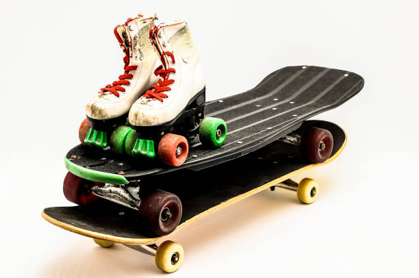 istock Old Used Wooden Skateboard 2135134262
