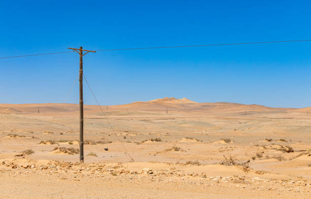 Telephone transmission lines in the Richtersveld National Park, South Africa