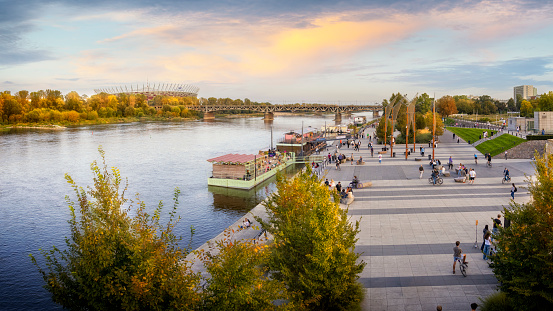 Holidays in Poland - boulevards on the Vistula River in Warsaw