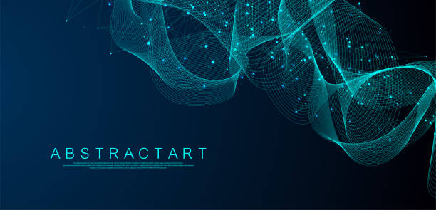 istock Vector connections of lines and dots. Technology banner template. Graphic abstract background communication. Minimal array with compounds lines and dots. Digital data visualization 2135235664