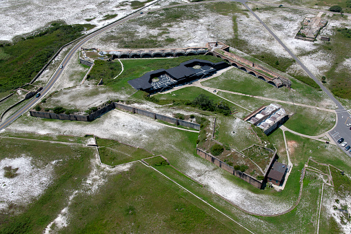 Aerial view of Fort Pickens Gulf Breeze Florida photograph taken August 2011