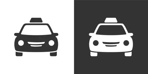 Vector illustration of Taxi solid icons. Containing data, strategy, planning, research solid icons collection. Vector illustration. For website design, logo, app, template, ui, etc