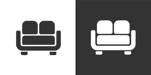 Vector illustration of Sofa solid icons. Containing data, strategy, planning, research solid icons collection. Vector illustration. For website design, logo, app, template, ui, etc