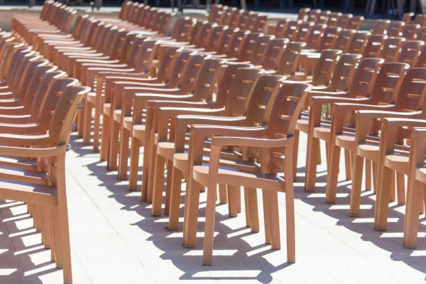 istock Plastic chairs in the concert hall 2135375152