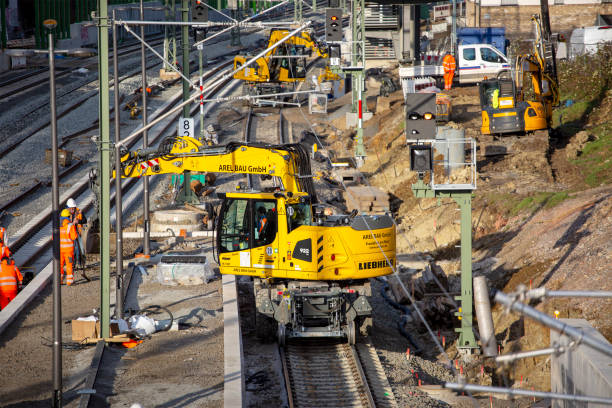Railroad construction site - Frankfurt-Eschersheim, Germany - foto de stock