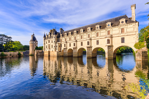 Loire Valley, France - August 13, 2022: Chateau (castle) de Chenonceau.