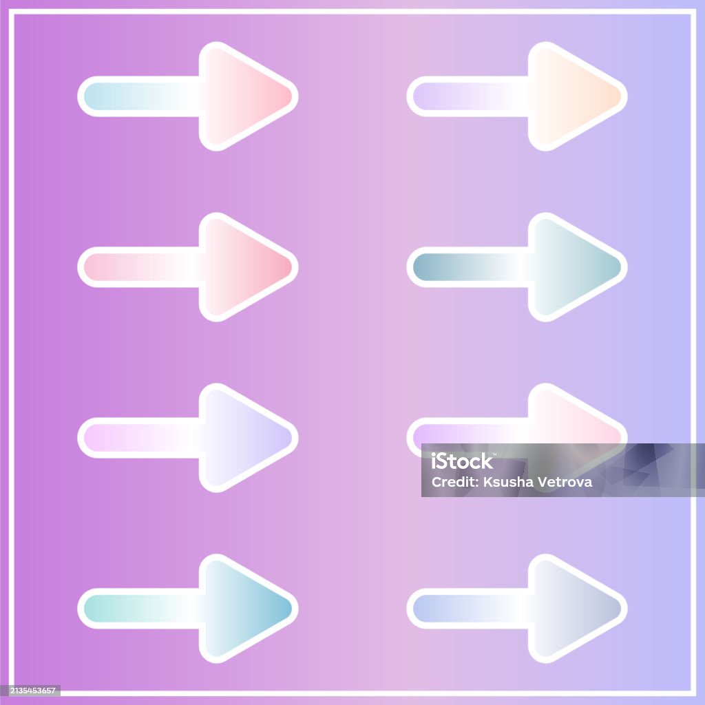 Colorless Direction Arrows Gradient Direction Arrows Stickers Set Stock Illustration - Download ...
