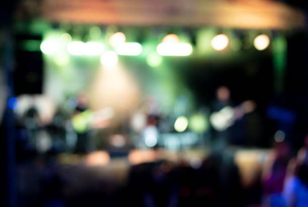 istock Bokeh from a concert of yellow-green light 2135457969
