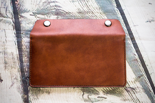 Wallet female made of genuine leather, photo for the catalog of an e-commerce store on a social network.