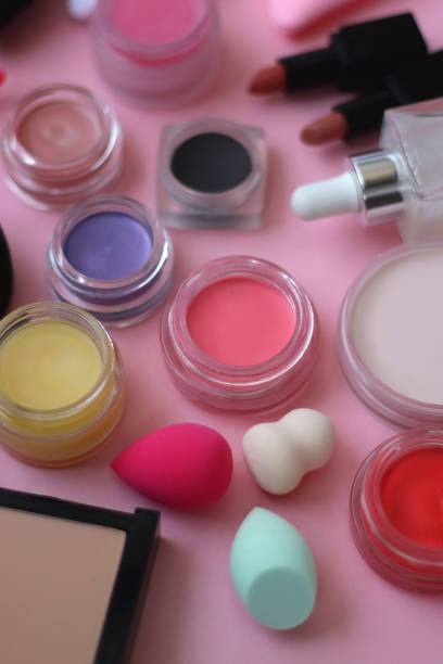 istock Various Beauty Products on Pink Background 2135497271