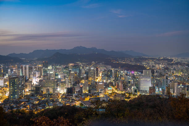 istock Seoul city skyline in South Korea at sunset 2135636607