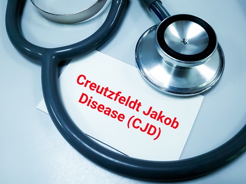 Creutzfeldt-Jakob disease (CJD) is a rare, rapidly worsening brain disorder, medical conceptual image.