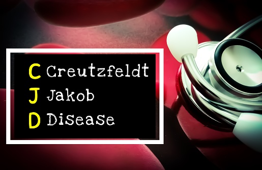 Creutzfeldt-Jakob disease (CJD) is a rare, rapidly worsening brain disorder, medical conceptual image.