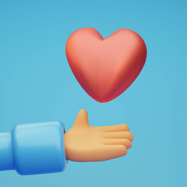 istock Hend and heart. Infograhpic 3d render. 2135650716