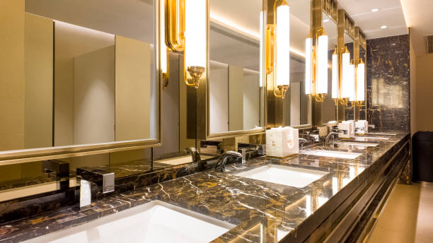 istock Public restrooms within the hotel 2135662517