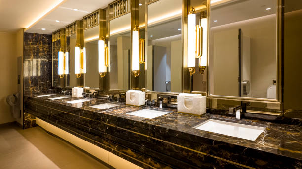 istock Public restrooms within the hotel 2135663035